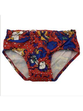 Vintage Snoopy Swimsuit Swim Bottoms Toddler Boys Size 2T Red. #21